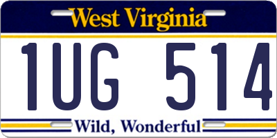 WV license plate 1UG514