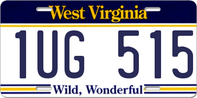 WV license plate 1UG515