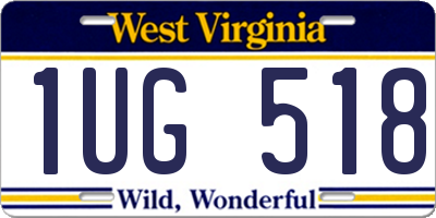 WV license plate 1UG518