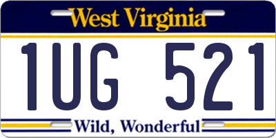 WV license plate 1UG521