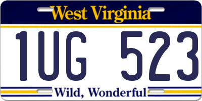 WV license plate 1UG523