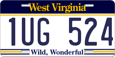 WV license plate 1UG524