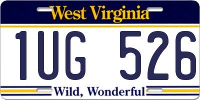 WV license plate 1UG526