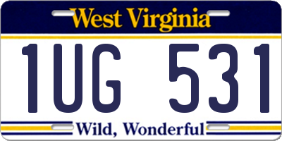 WV license plate 1UG531