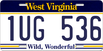 WV license plate 1UG536