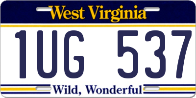 WV license plate 1UG537