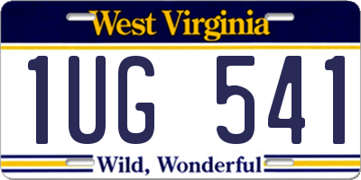 WV license plate 1UG541