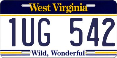WV license plate 1UG542
