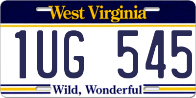 WV license plate 1UG545
