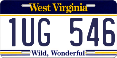 WV license plate 1UG546