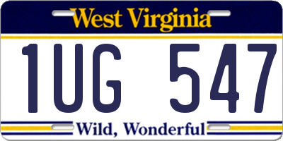 WV license plate 1UG547
