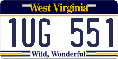 WV license plate 1UG551