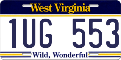 WV license plate 1UG553