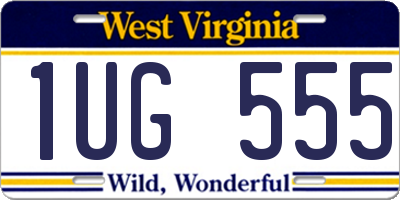 WV license plate 1UG555