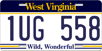 WV license plate 1UG558