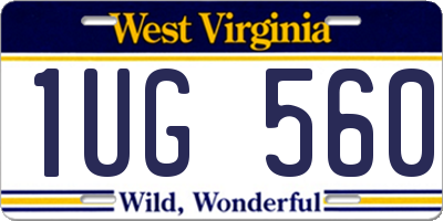 WV license plate 1UG560