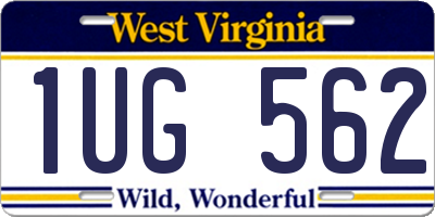 WV license plate 1UG562