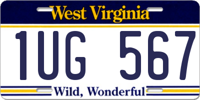 WV license plate 1UG567