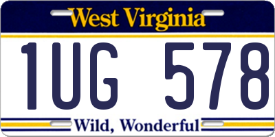 WV license plate 1UG578