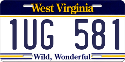 WV license plate 1UG581