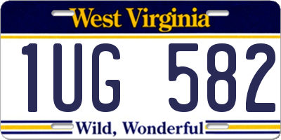 WV license plate 1UG582