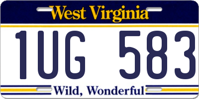 WV license plate 1UG583