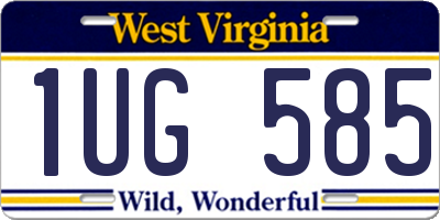 WV license plate 1UG585