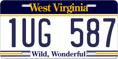 WV license plate 1UG587