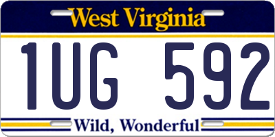 WV license plate 1UG592