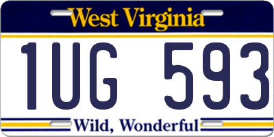 WV license plate 1UG593