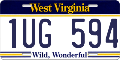 WV license plate 1UG594