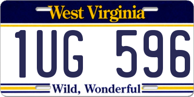WV license plate 1UG596