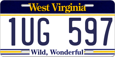 WV license plate 1UG597