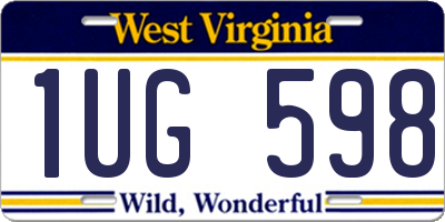 WV license plate 1UG598