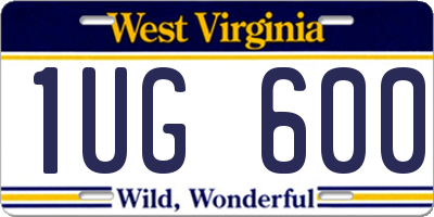 WV license plate 1UG600
