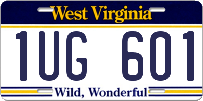 WV license plate 1UG601