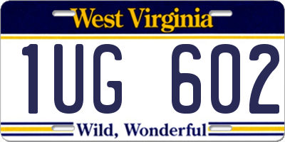 WV license plate 1UG602