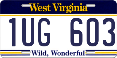 WV license plate 1UG603