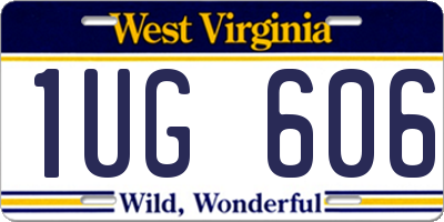 WV license plate 1UG606