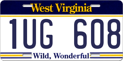 WV license plate 1UG608