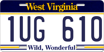 WV license plate 1UG610