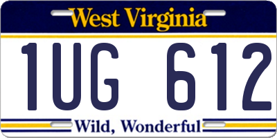 WV license plate 1UG612