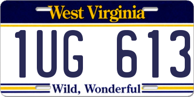 WV license plate 1UG613