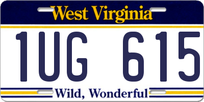 WV license plate 1UG615