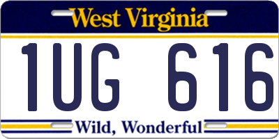 WV license plate 1UG616