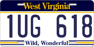 WV license plate 1UG618