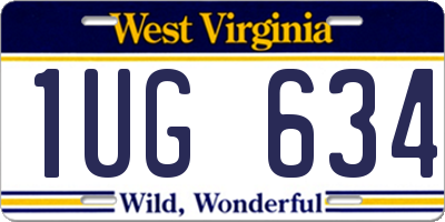 WV license plate 1UG634