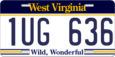 WV license plate 1UG636