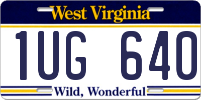 WV license plate 1UG640