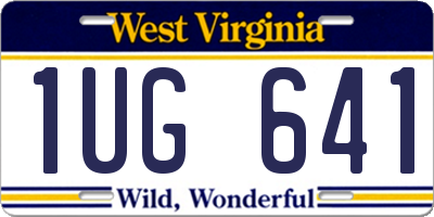 WV license plate 1UG641